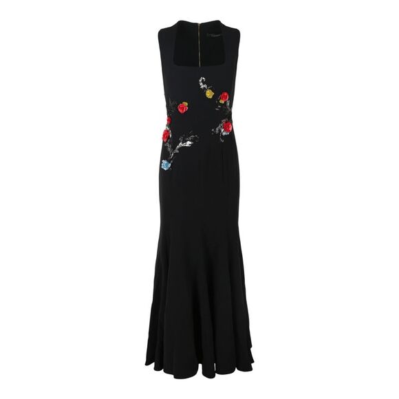 Versace Sleeveless Embroidered Rose Gown - Picture 1 of 4